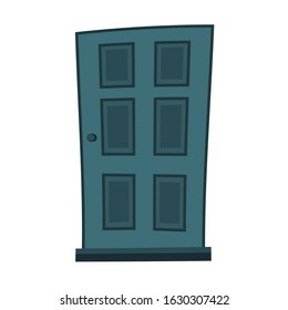 Set of doors on a white background for construction and design. Cartoon style. Vector illustration