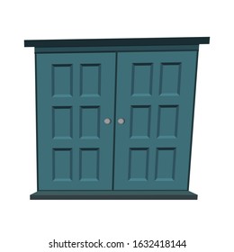 Set of doors on a white background for construction and design. Cartoon style. Vector illustration