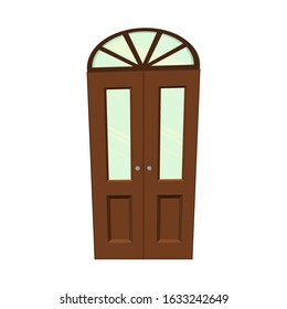 Set of doors on a white background for construction and design. Cartoon style. Vector illustration