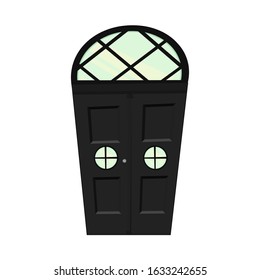 Set of doors on a white background for construction and design. Cartoon style. Vector illustration