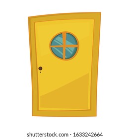 Set of doors on a white background for construction and design. Cartoon style. Vector illustration