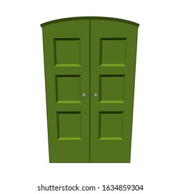 Set of doors on a white background for construction and design. Cartoon style. Vector illustration