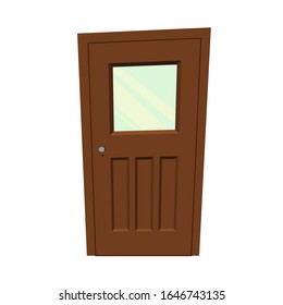 Set of doors on a white background for construction and design. Cartoon style. Vector illustration