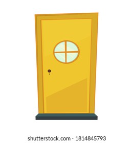 Set of doors on a white background for construction and design. Cartoon style. Vector illustration