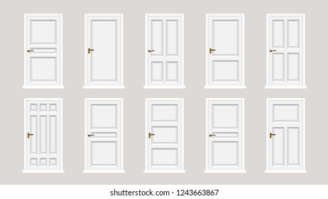 Set of doors. Vector illustration.
