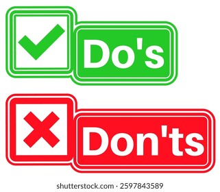 set Do's and don'ts sign icon. Rights and wrong symbol design vector illustration