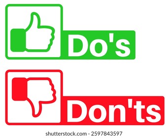 set Do's and don'ts sign icon. Rights and wrong symbol design vector illustration