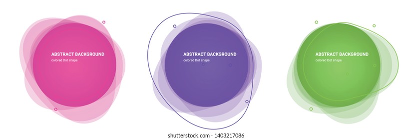 Set of Dot Gradient Elements. Set of Abstract Billowy Shaped Backgrounds for Flyers, Banners, Web Sites, Business Cards, Invitations, Gift Cards, Brochures, Landing Pages