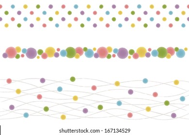 Set of dot lines like a watercolor.