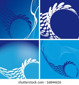 Set Doted Abstract background Blue Ornaments Blank for your design VECTOR (See Jpeg Also In My Portfolio)