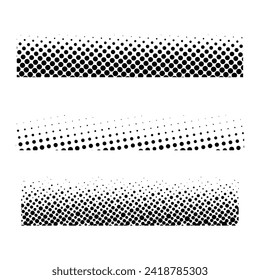 Set of Doted halftone circles, halftone dot pattern, halftone element, comic book Pop art style. Pattern with doted circles, halftone dotted backdrop. sun burst dot