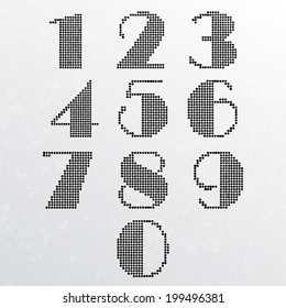 Set Of Dots Textured Geometric Numbers