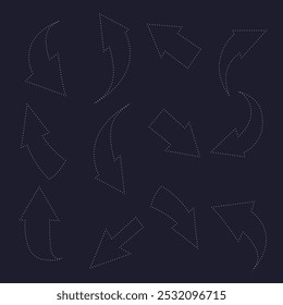 Satz von Punkten weiße Pfeile Design