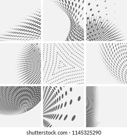 Set of dotted abstract forms. Vector illustration.