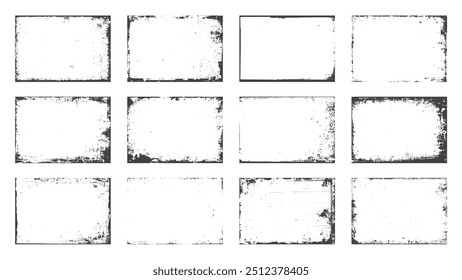  Conjunto de quadros abstratos pontilhados. Textura de sobreposição angustiada.	Conjunto de molduras de textura preta angustiada diferente.