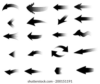 Set of dotted arrows