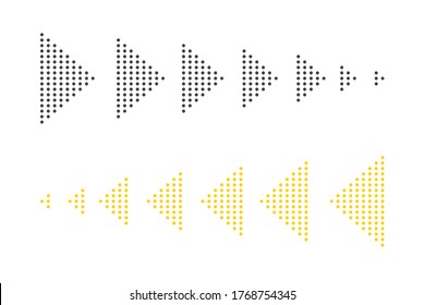 Set of dotted arrows - vector.	
