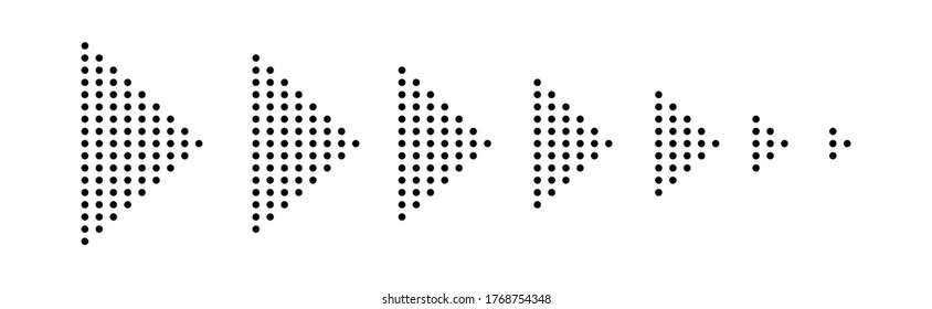 Set of dotted arrows - vector.	