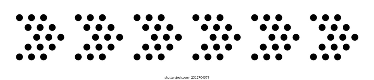 Se establece con flechas negras punteadas. Flecha de dirección. Puntero con puntos. Vector 10 Eps.