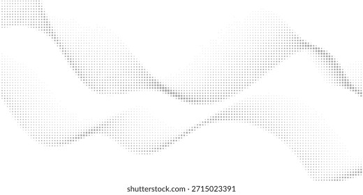 Conjunto de Formas abstractas curvas punteadas. Patrón punteado en tema de semitono. Gradientes abstractos curvos y retorcidos. Elemento de diseño de Vector en color blanco y negro.