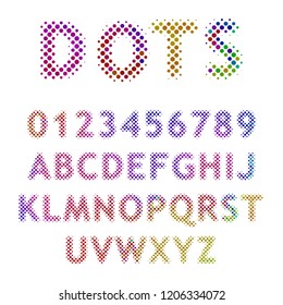Set of dotted letters and numbers svg
