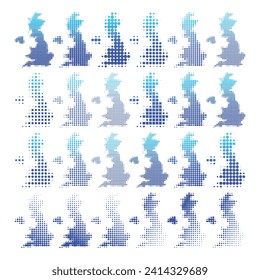 Mapas punteados del Reino Unido 
