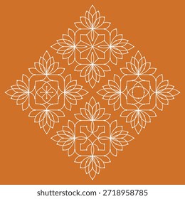 Set of dotted rangoli art pulli kolam. editable home decor patterns