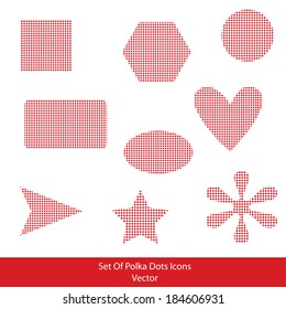 set of dotted retro labels