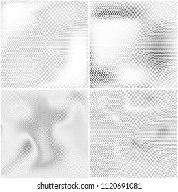 Set of dotted texture.Halftone monochrome retro background.