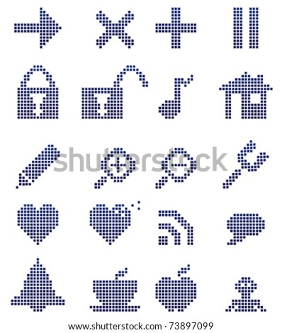 Set of dotted toolbar icons