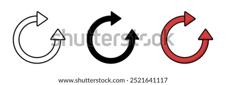 set of double circle three quarter arrow icons. modern design isolated on white background.
