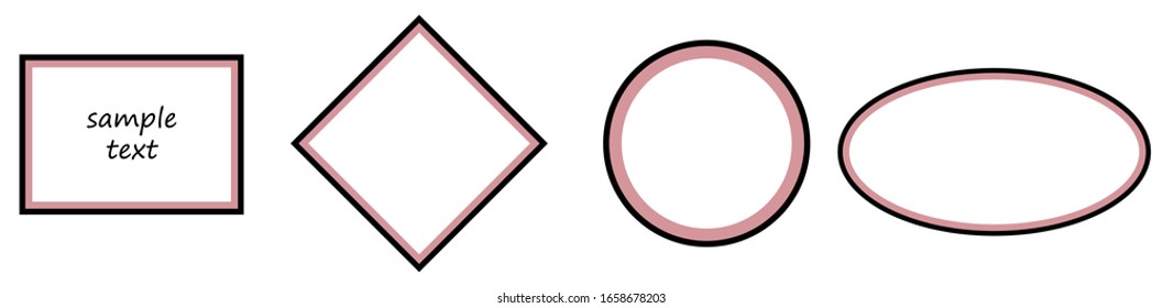 Set of double frames for lettering. Elements for design. Simple geometric elements