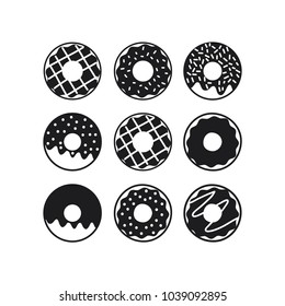 Set Of Doughnut Icon In Trendy Flat Style 