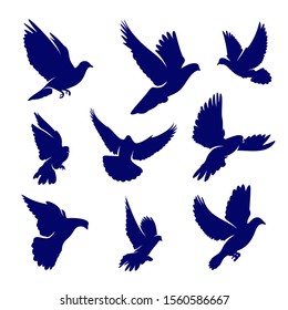 Set of Dove logo design vector concepts. Bird logo template. Icon symbol. Illustration