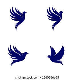 Set of Dove logo design vector concepts. Bird logo template. Icon symbol. Illustration