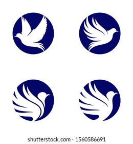 Set of Dove logo design vector concepts. Bird logo template. Icon symbol. Illustration