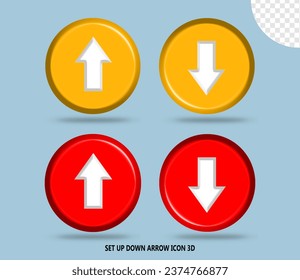 SET OF UP AND DOWN ARROW BUTTON ICON 3D