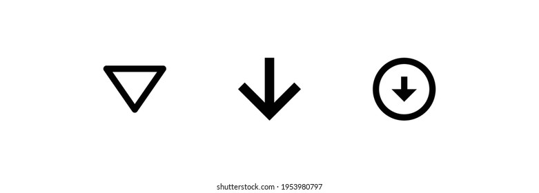 set of down arrow eps 10 icon