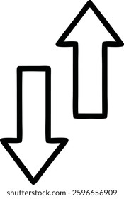 set of up and down arrow icons on background