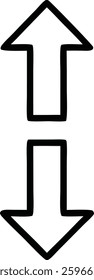set of up and down arrow icons on background