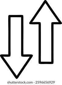 set of up and down arrow icons on background