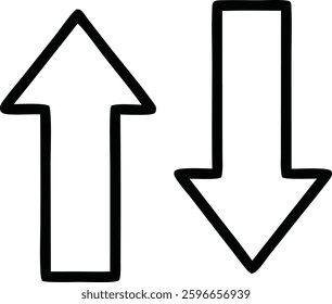 set of up and down arrow icons on background