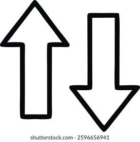 set of up and down arrow icons on background