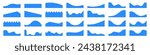 Set of down border, separator, divider  shapes vector illustration