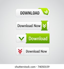 Set of download buttons with neutral and modern, clean design