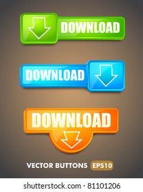 Set of download buttons for web