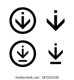 Conjunto de ilustraciones vectoriales de icono de descarga aisladas
