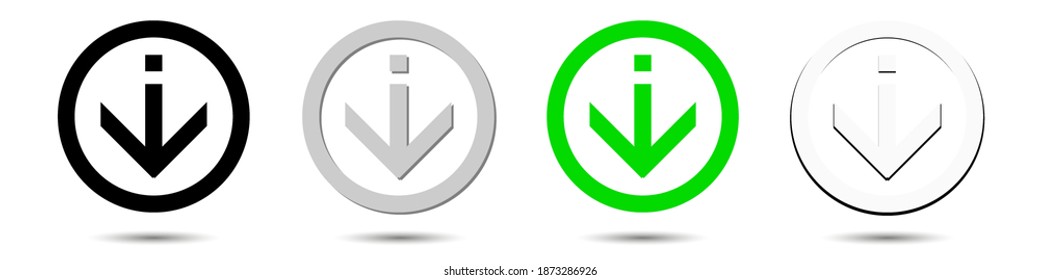 Set mit Download-Symbol, Vektorgrafik einzeln