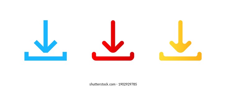 Juego de iconos de descarga. Descargar logo. EPS vectorial 10. Aislado sobre fondo blanco
