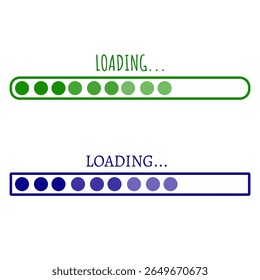 Un conjunto de íconos de progreso de Descarga, un indicador de velocidad que muestra el Estado de descargar un archivo de Internet. 	